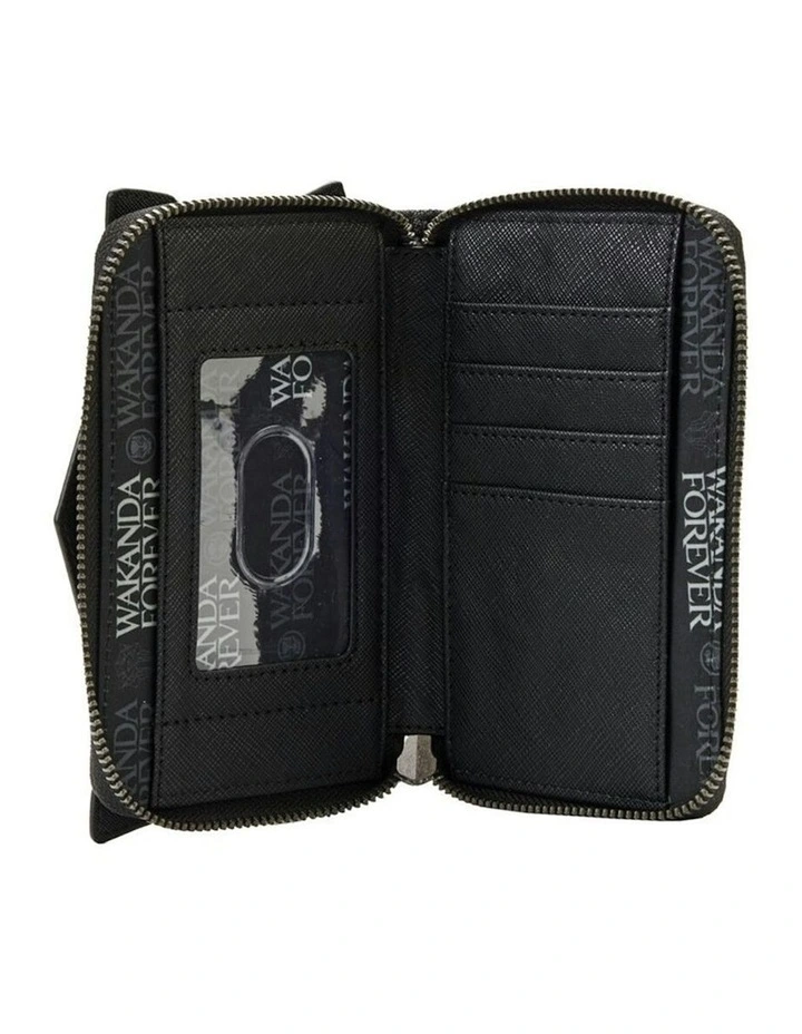 Wakanda Forever Zip Around Purse in Black image 4