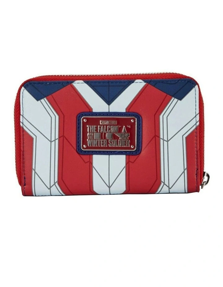 Captain America Zip Leather Purse 6x4cm in Multi image 4