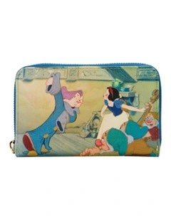 Scenes Zip Leather Purse 6x4cm in Multi