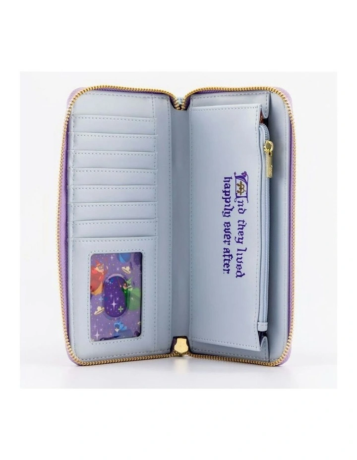 Applique Zipped Around Leather Purse in Multi image 4