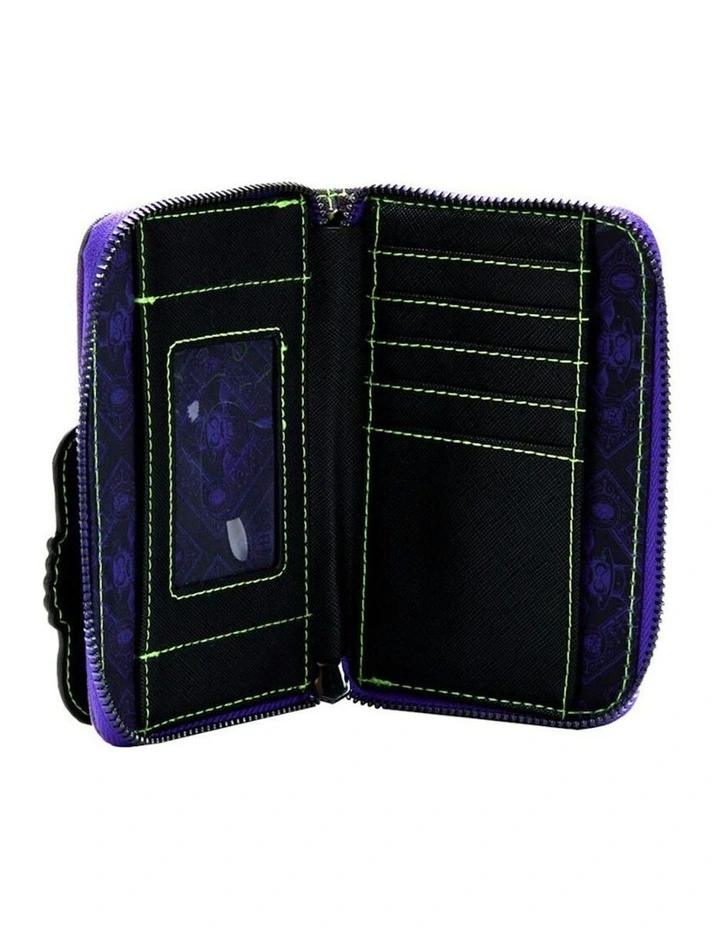 Facilier Glow Zip Around Leather Purse 6x4cm in Multi image 4