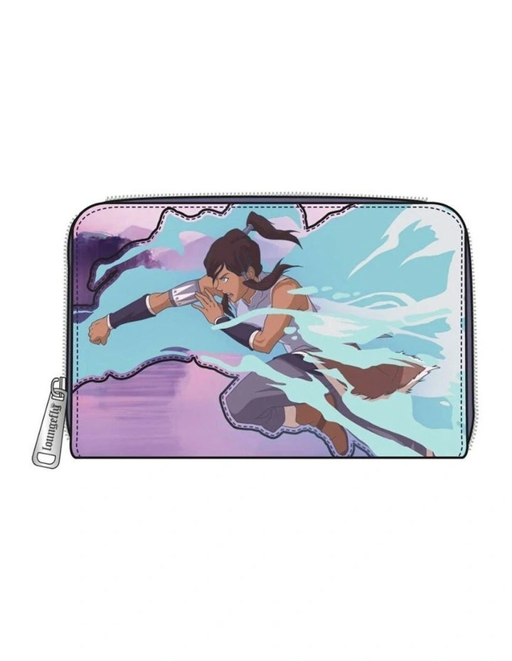 Faux Leather Team Zipped Around Closure Purse Wallet in Multi image 2