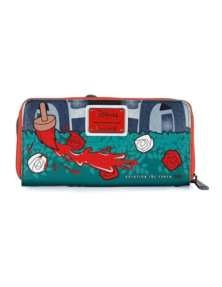 Faux Leather Queen Of Hearts Zip Around Purse in Multi image 2