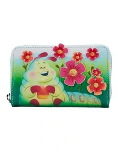 Faux Leather Earth Day Zip Around Closure Purse Wallet 6x3 in Multi