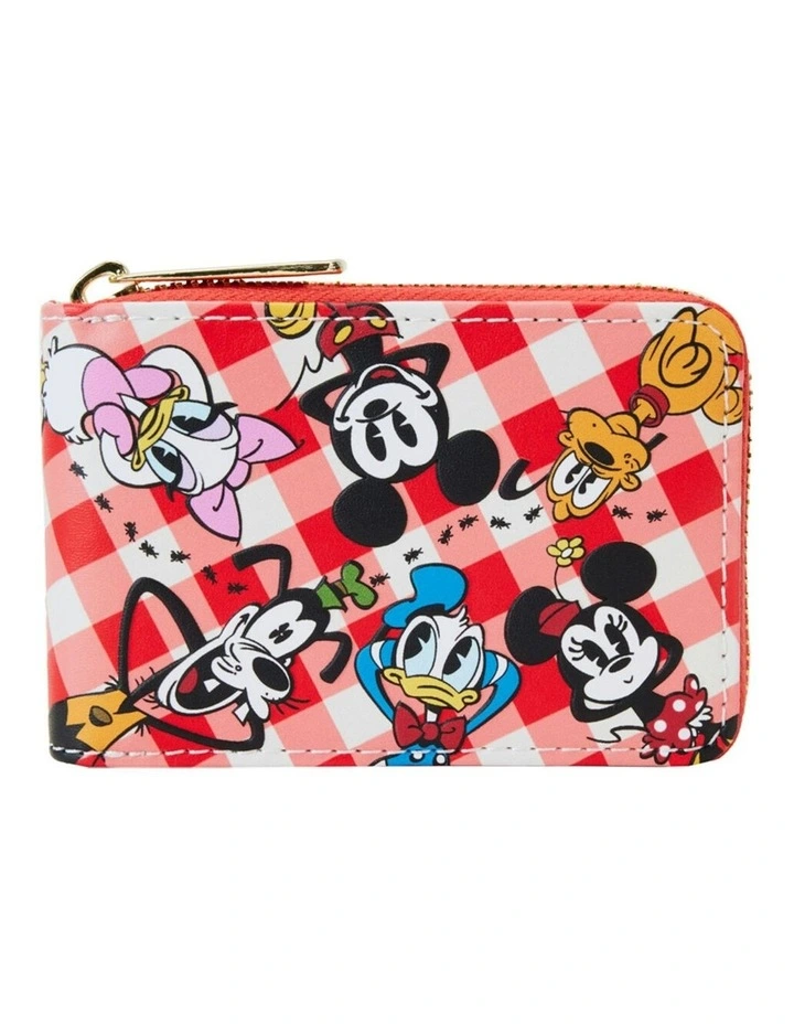 Faux Leather Picnic Accordion Zip Closure Wallet 4.25x2.75 in Multi image 1