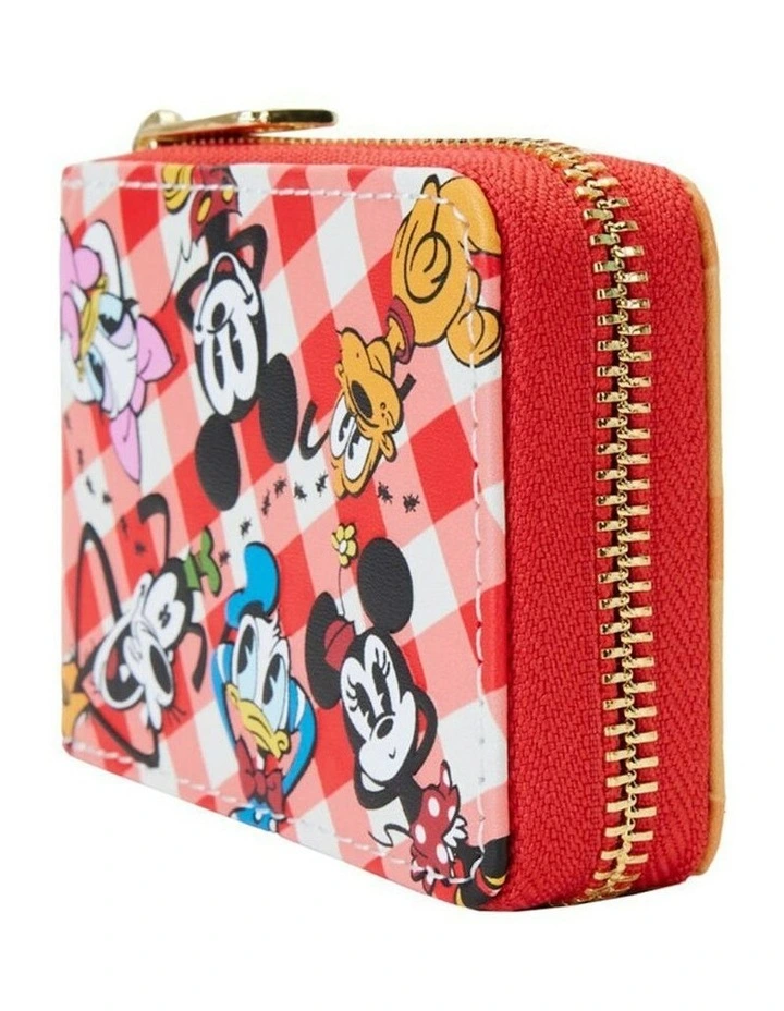 Faux Leather Picnic Accordion Zip Closure Wallet 4.25x2.75 in Multi image 2