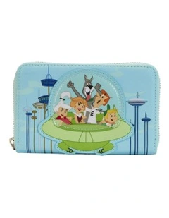 Faux Leather Spaceship Zipped Around Purse in Multi