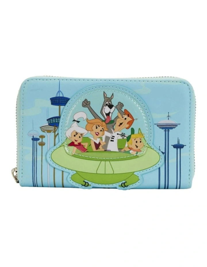 Faux Leather Spaceship Zipped Around Purse in Multi image 1