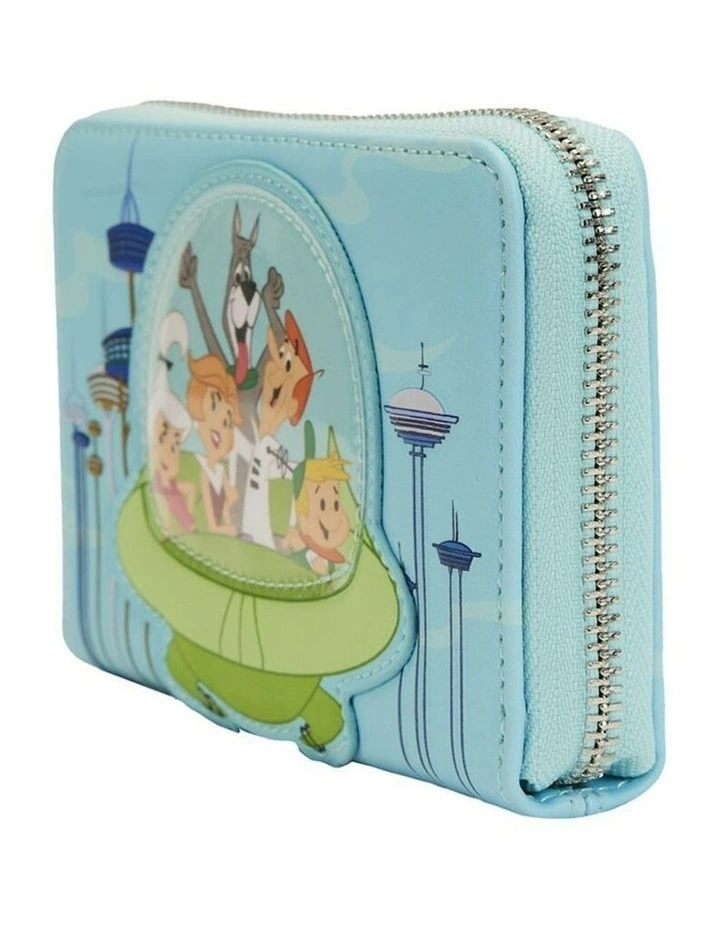 Faux Leather Spaceship Zipped Around Purse in Multi image 2
