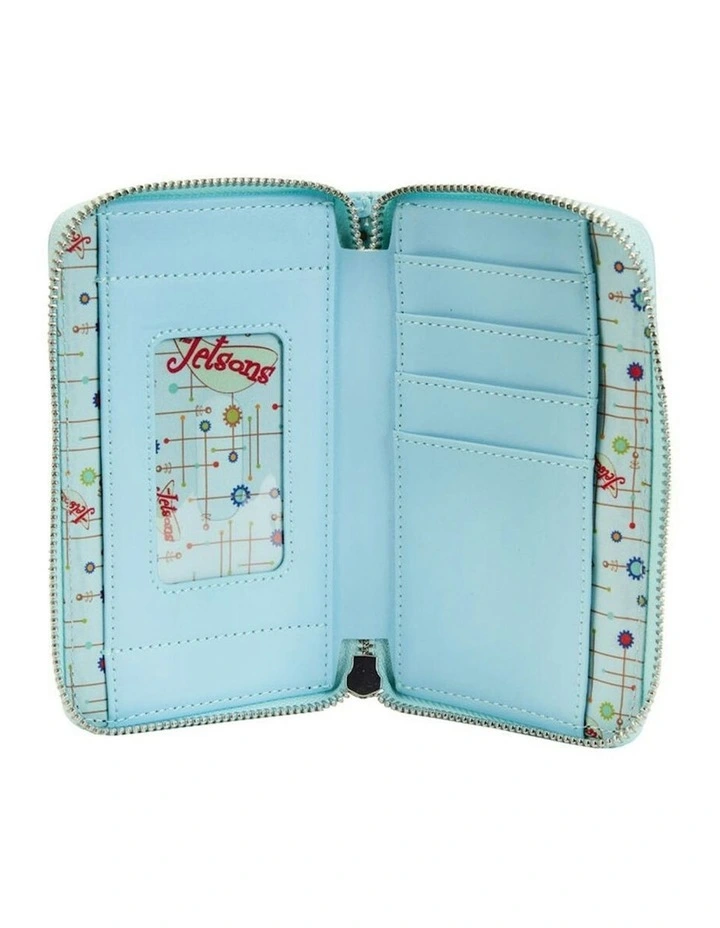 Faux Leather Spaceship Zipped Around Purse in Multi image 4