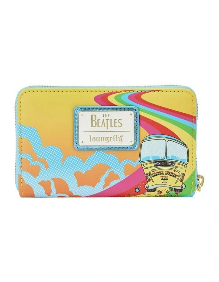 Magical Mystery Tour Bus Zip Coin Wallet 6x4 in Multi image 3