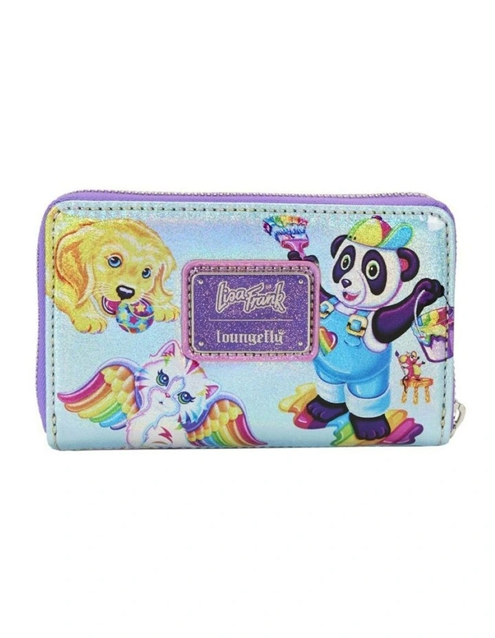 Holographic Glitter Block Zip Wallet 6x4 in Multi image 3