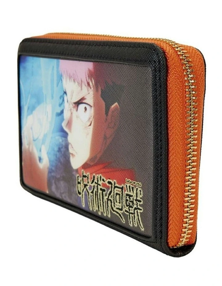 Vegan Leather Yuji Itadori Cosplay Zip Wallet 6x4 in Multi image 5