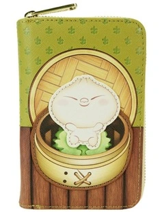 Bamboo Steamer Zip Wallet Coin Purse With Gold Hardware 6x4 in Multi