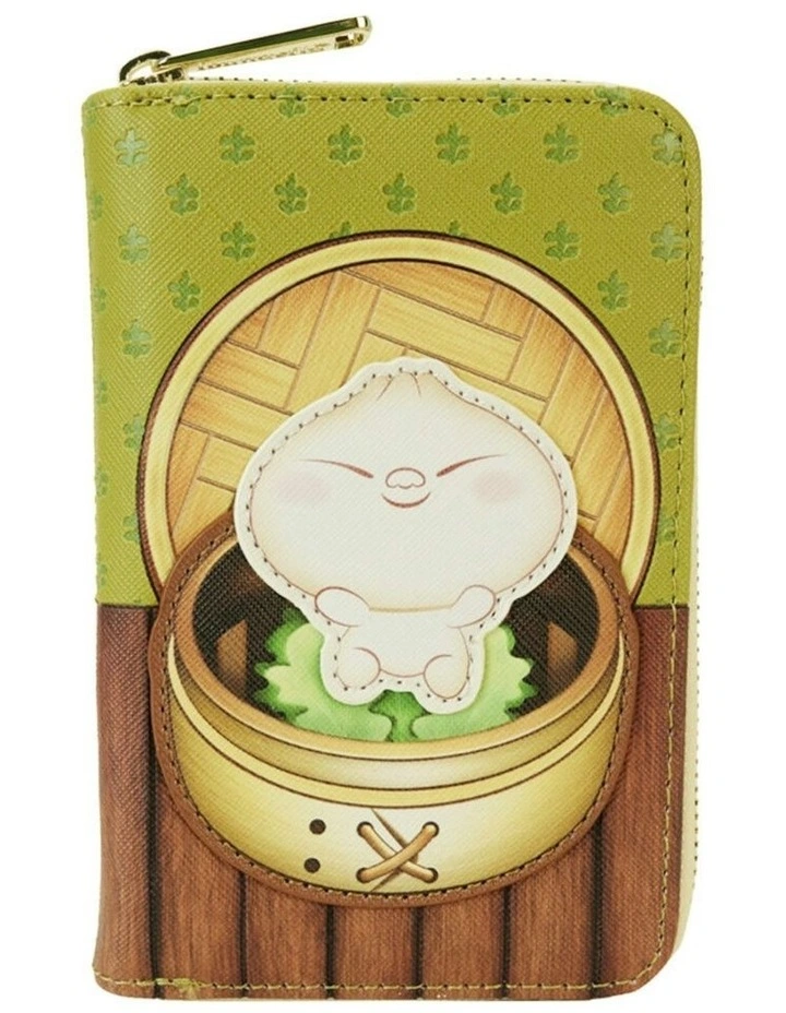 Bamboo Steamer Zip Wallet Coin Purse With Gold Hardware 6x4 in Multi image 1
