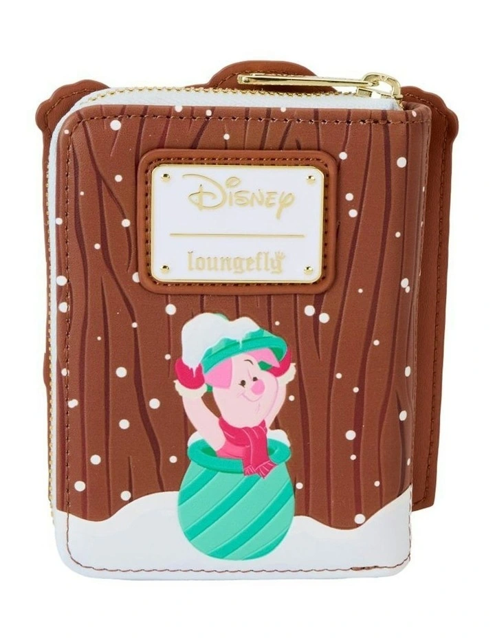 Winnie The Pooh & Friends Holiday Scene Zip Wallet in Brown image 3