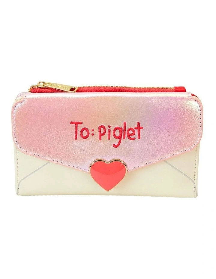 Winnie The Pooh Love Letter Flap Leather Wallet in Pink image 2