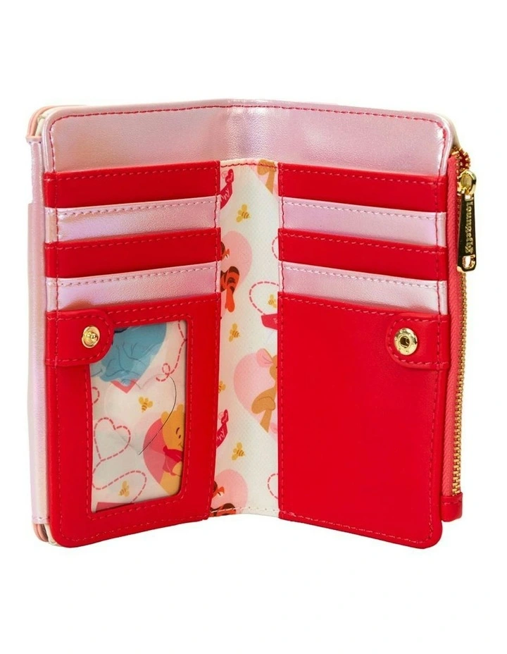 Winnie The Pooh Love Letter Flap Leather Wallet in Pink image 5