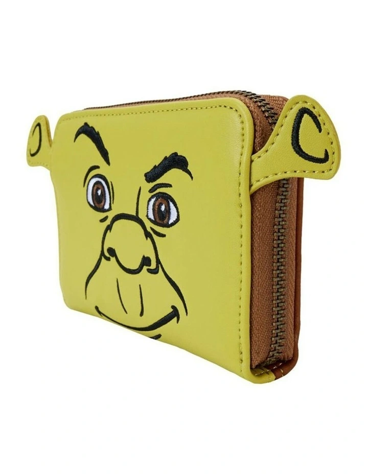Vegan Leather Keep Out Cosplay Die-Cut Shape Zip Wallet 6x4 in Multi image 2