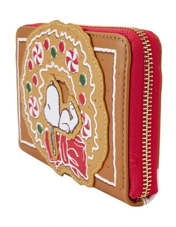 Snoopy Gingerbread Wreath Zip Wallet 6x4 in Multi image 2