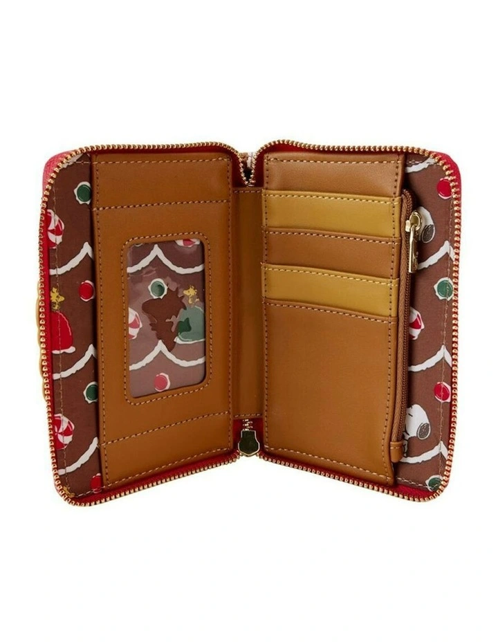 Snoopy Gingerbread Wreath Zip Wallet 6x4 in Multi image 4