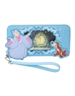 Princess Lenticular Leather Zip Around Wallet 8x4 in Blue