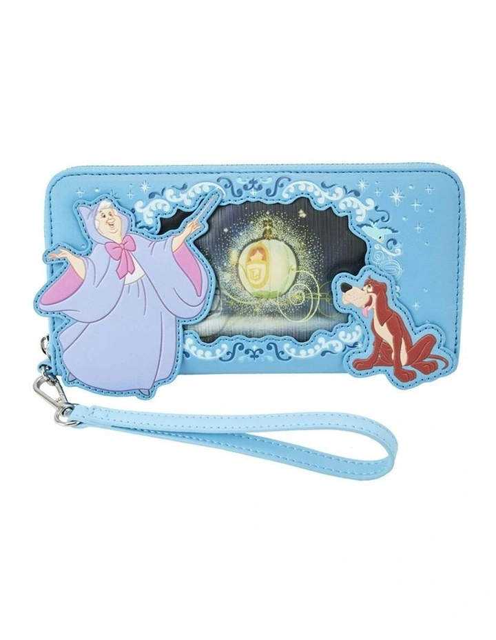 Princess Lenticular Leather Zip Around Wallet 8x4 in Blue image 1