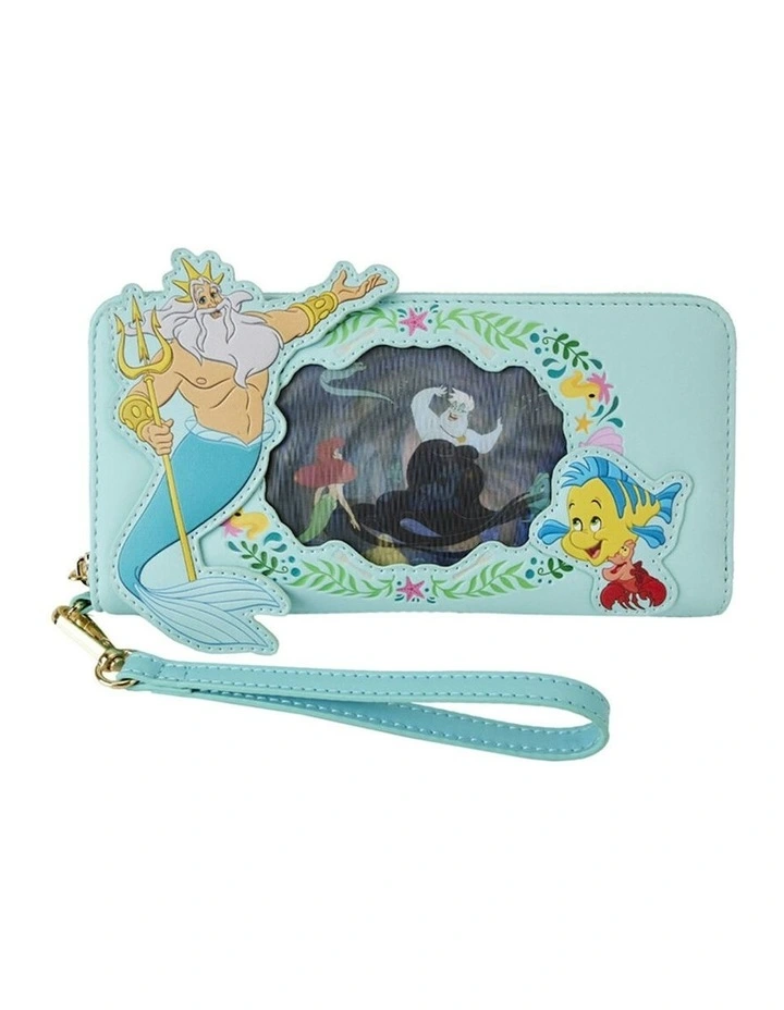 1989 Ariel Princess Lenticular Zip Wallet 8x4 in Blue image 1