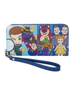 Villains Zip Around Wristlet Wallet Coin Purse 8x4 in Blue