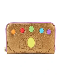 Marvel Comics Thanos Gauntlet Metallic Zip Around Wallet in Brown