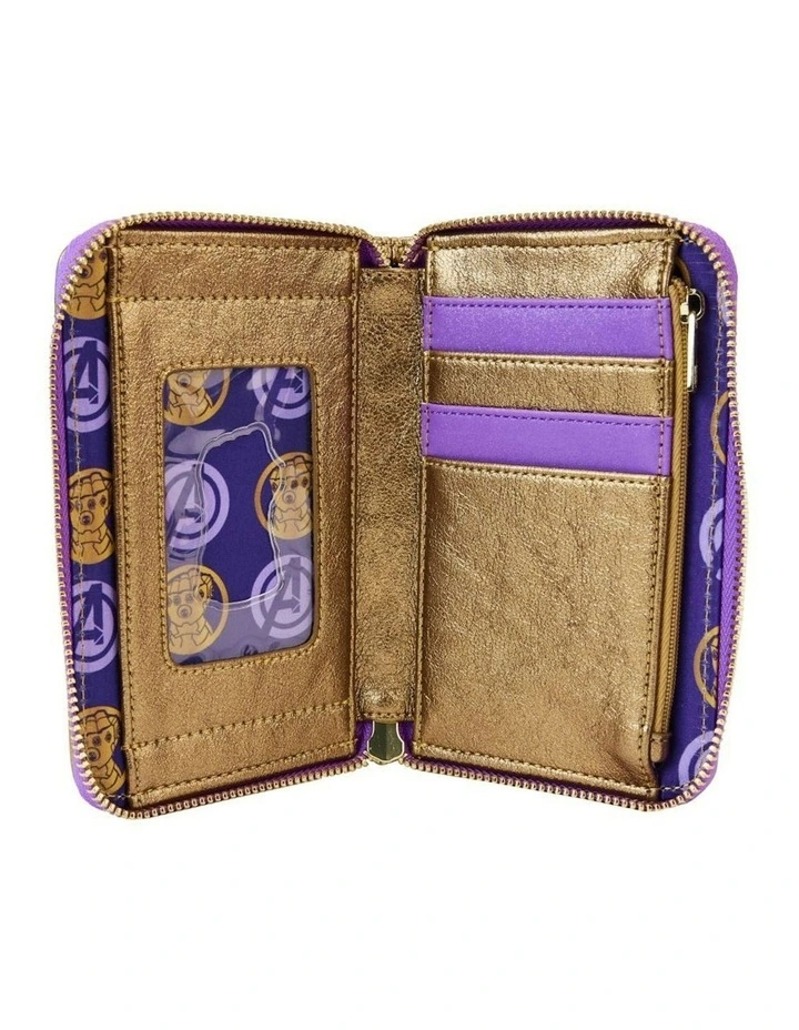 Marvel Comics Thanos Gauntlet Metallic Zip Around Wallet in Brown image 4