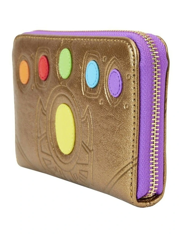 Marvel Comics Thanos Gauntlet Metallic Zip Around Wallet in Brown image 5