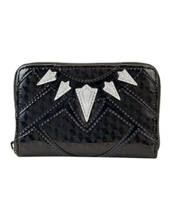 Panther Cosplay Metallic Zip Around Wallet in Black