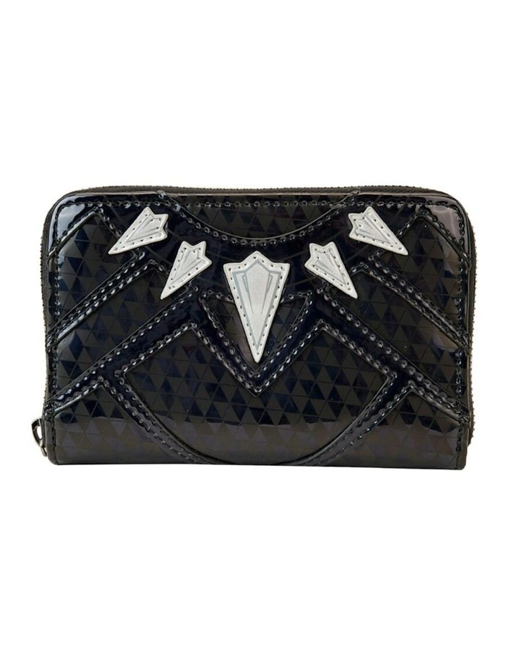 Panther Cosplay Metallic Zip Around Wallet in Black image 1