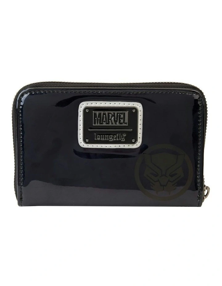 Panther Cosplay Metallic Zip Around Wallet in Black image 3