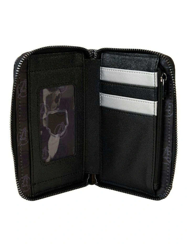 Panther Cosplay Metallic Zip Around Wallet in Black image 4