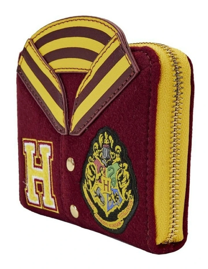 Harry Potter Gryffindor Hogwarts Crest Varsity Jacket Zip Wallet in Brown image 2