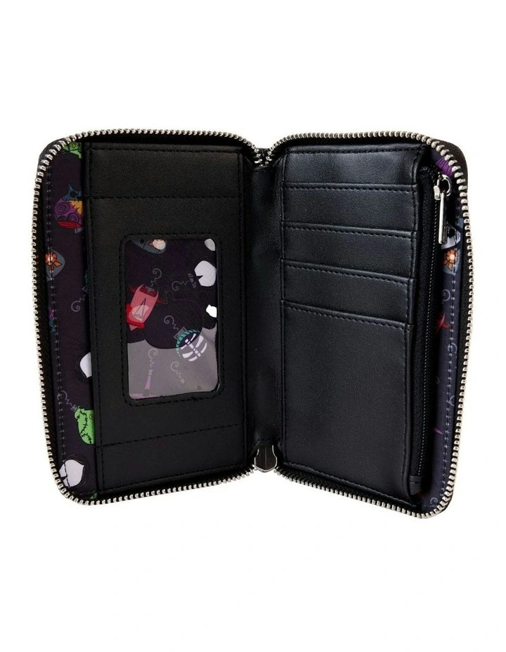 The Nightmare Before Christmas Tree String Lights Glow Zip Wallet in Black image 5
