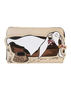 The Nightmare Before Christmas Scientific Book Zip Closure Wallet in Beige