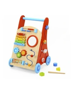 Wooden Walker Activity Play Toy With Mirror/Beads (18months+)