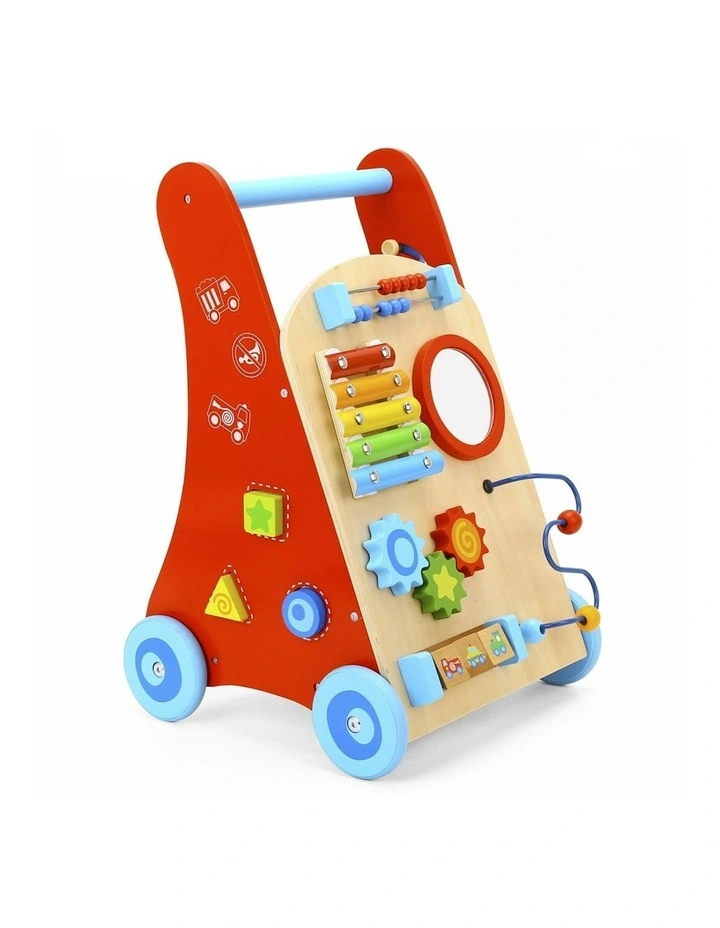 Wooden Walker Activity Play Toy With Mirror/Beads (18months+) image 2