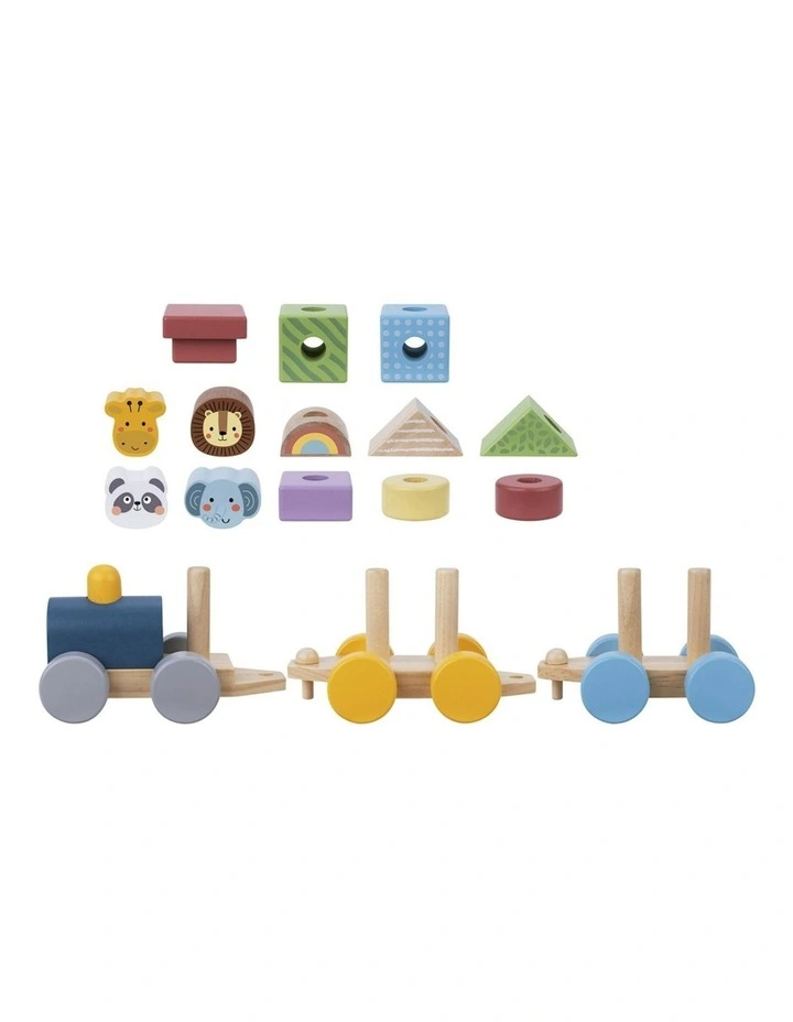 My Forest Friends Wooden Stacking Animals Train Play Set image 3