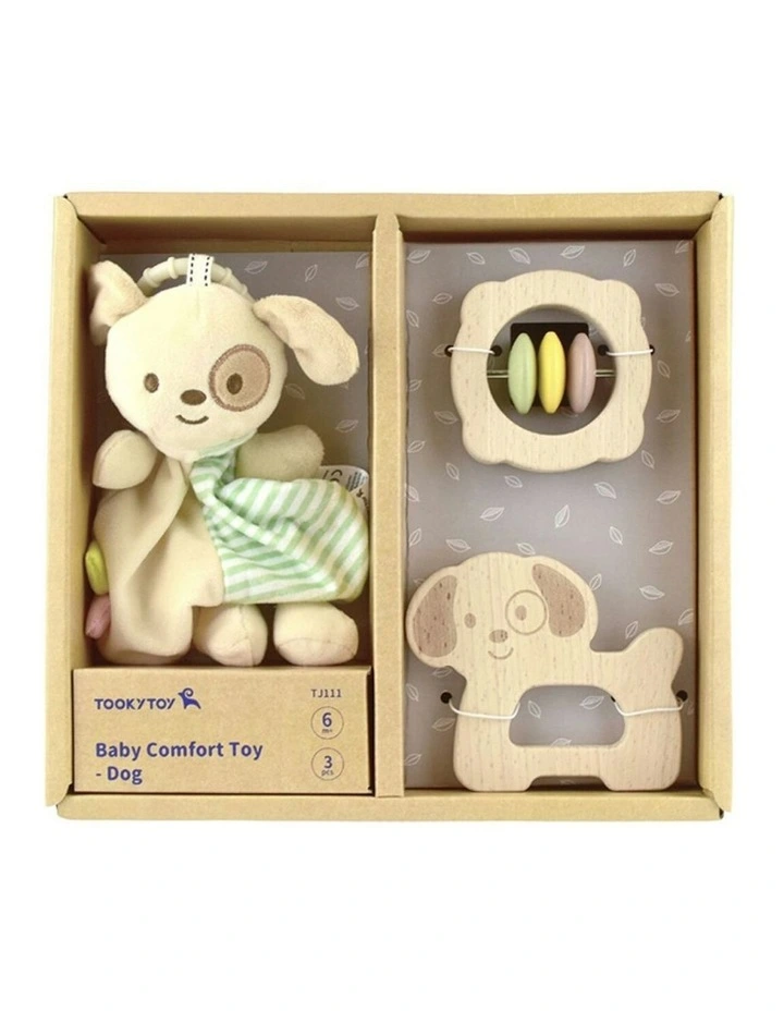 Comforter Wooden Rattle Puppy Dog Set Of 3 Pieces image 3