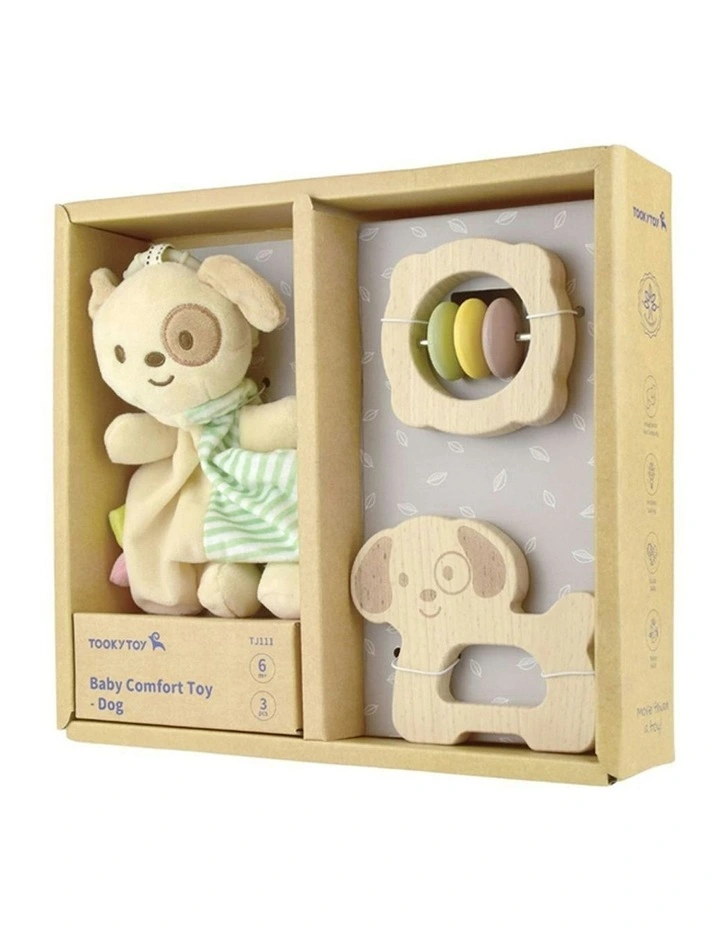 Comforter Wooden Rattle Puppy Dog Set Of 3 Pieces image 4