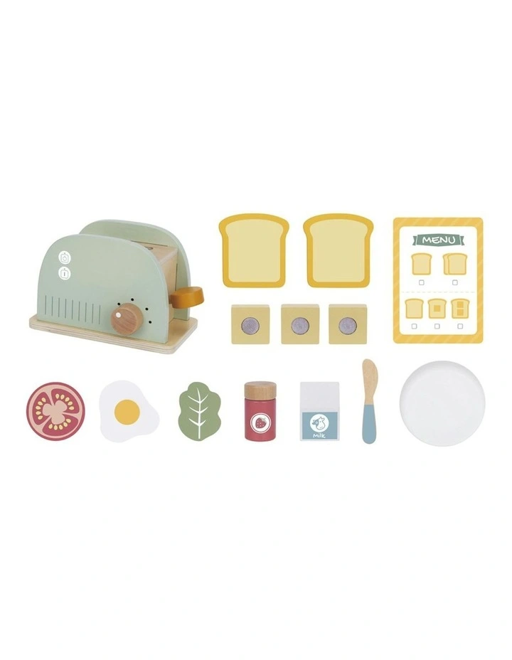 Wooden Toaster Breakfast Interactive Fun Play Set 3y+ image 2