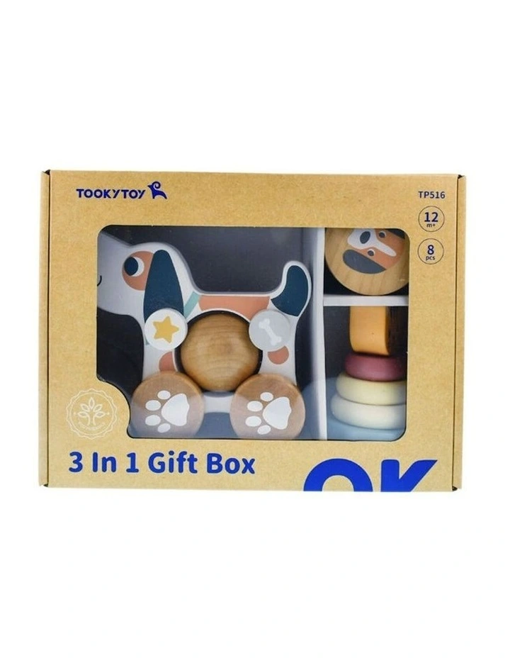8 Pieces 3-In-1 Baby Comforter Rattle Gift Set - Cat & Puppy Dog 12m+ image 3