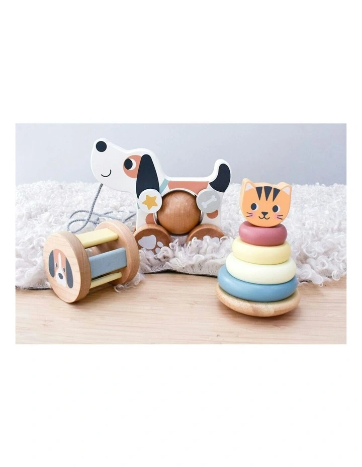 8 Pieces 3-In-1 Baby Comforter Rattle Gift Set - Cat & Puppy Dog 12m+ image 6