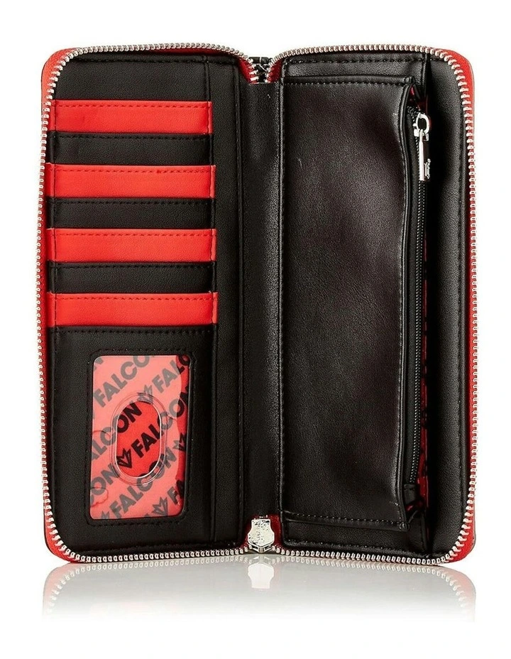 Falcon Costume Zip Around Purse Wallet in Grey image 4