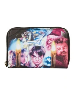 Faux Leather Sorcerer's Stone Zipped Around Closure Wallet in Multi