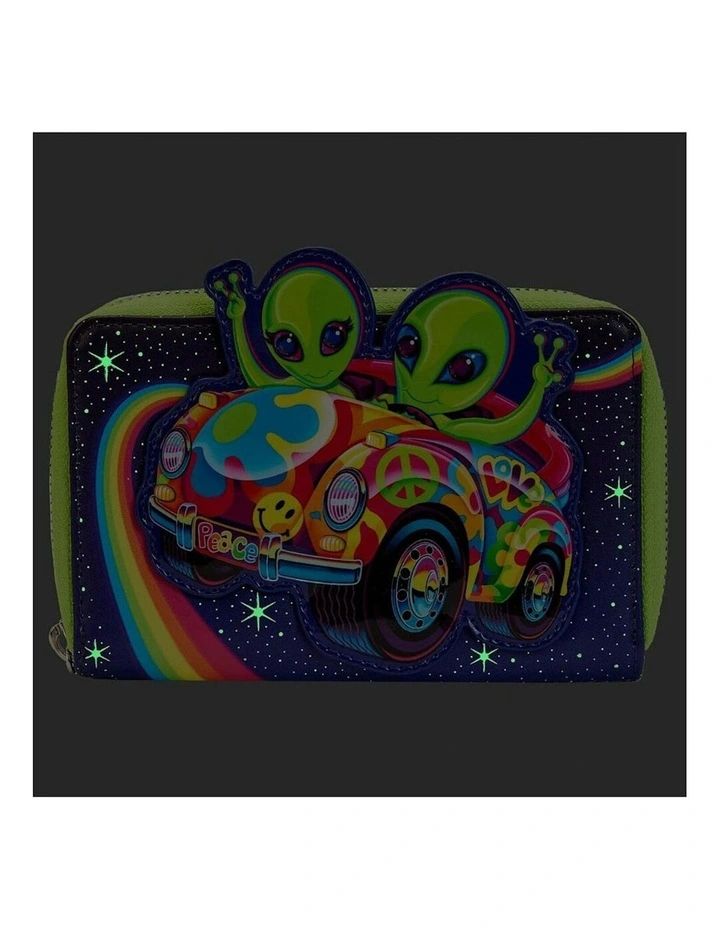 Cosmic Alien Ride Zip Around Wallet Coin Purse Card Holder in Multi image 2